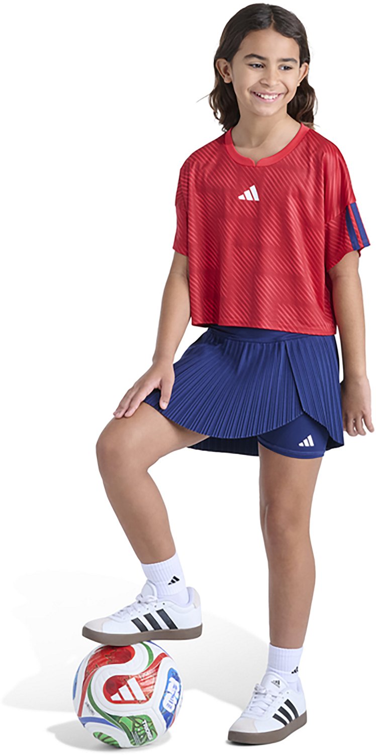 adidas Girls' All Over Print World Soccer Top - view number 5