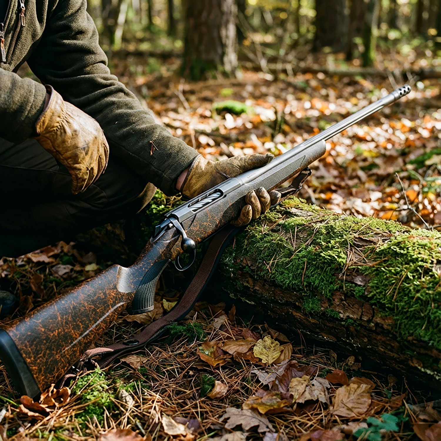 Tikka T3x Lite .270 Win Mag Bolt-Action 22.40" Orange Webbed Black Threaded Rifle - view number 2