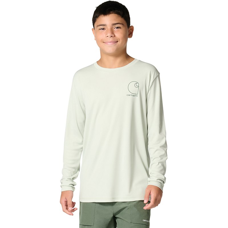Carhartt Boys' Sun Defender Long Sleeve Graphic Shirt, Small, Sea Foam