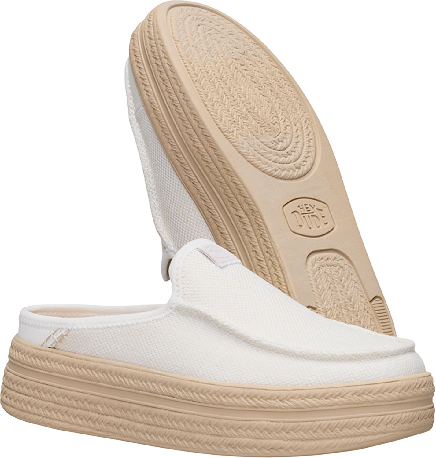 HEYDUDE Women's Wendy Austin Lift White Espadrille Canvas Shoes - view number 6