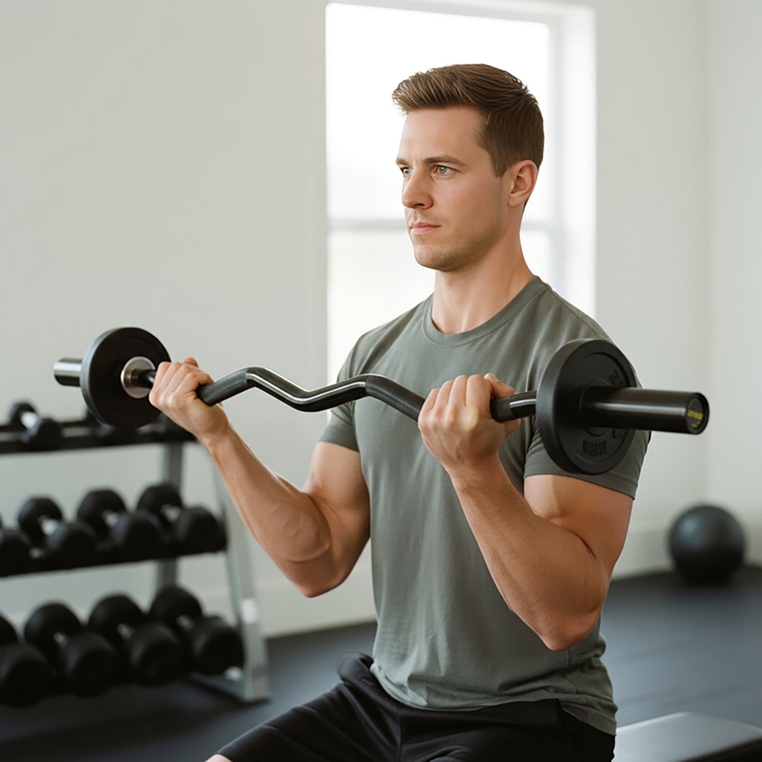 ZIVA 22 lb. 4 ft Olympic EZ Curl Bar - view number 2