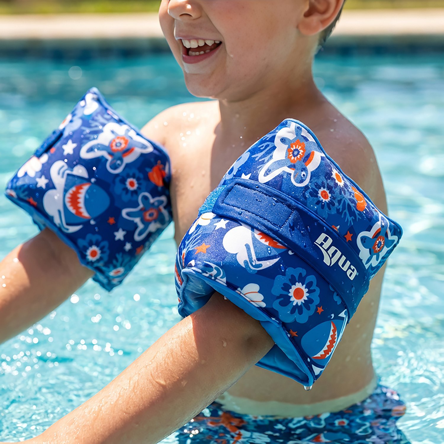 Aqua Leisure Boys’ Floateeze Blue Turtles Arm Bands  - view number 6