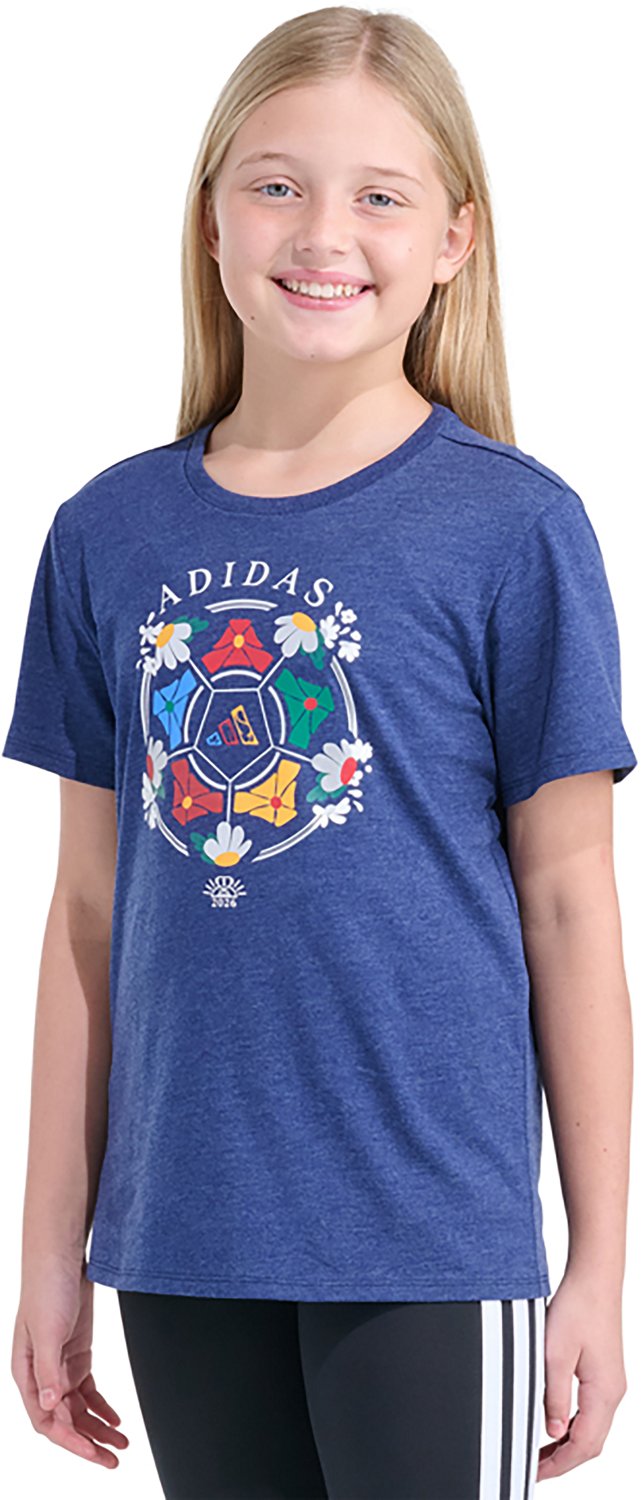 adidas Girls' Heather Soccer Ball T-Shirt - view number 2