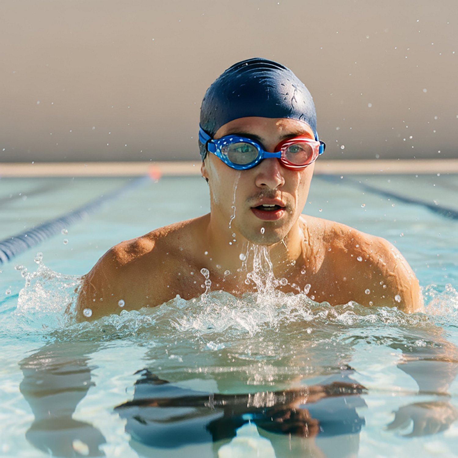 Aqua2ude Kids’ Red White and Blue Swim Goggles - view number 3