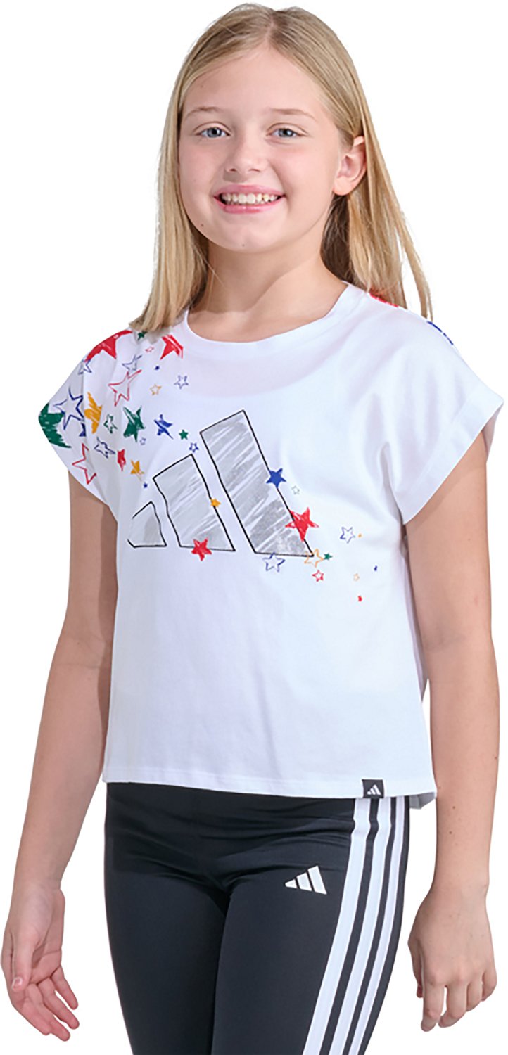 adidas Girls' Foil Scribble Box T-Shirt - view number 2