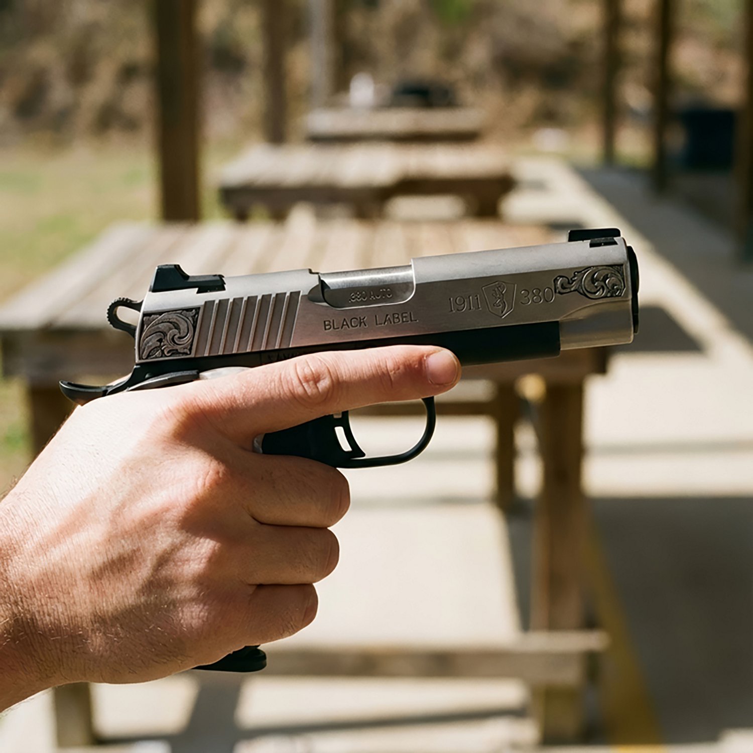 Browning 1911-380 Black Label Medallion Stainless Engraved Compact Pistol - view number 4