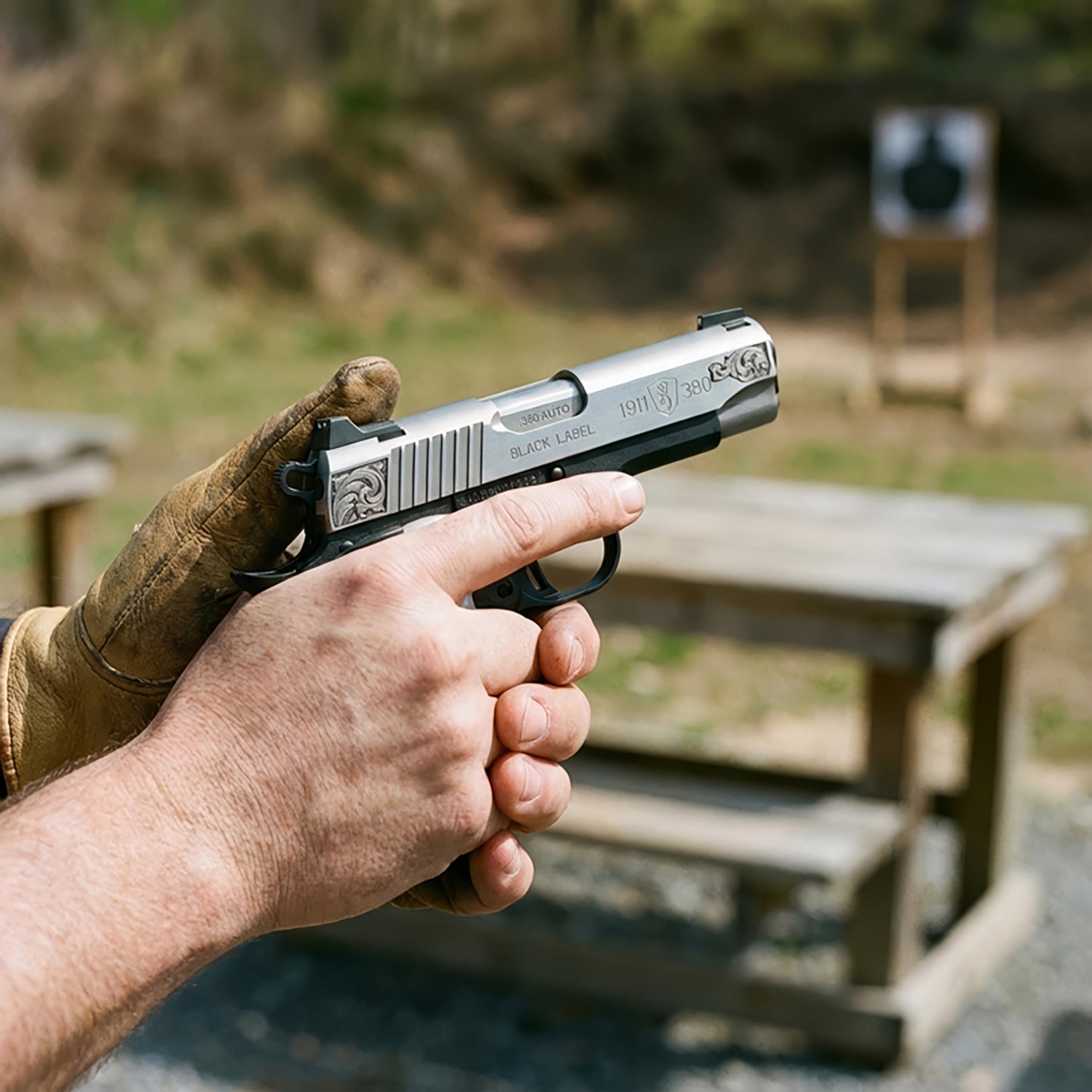 Browning 1911-380 Black Label Medallion Stainless Engraved Compact Pistol - view number 5