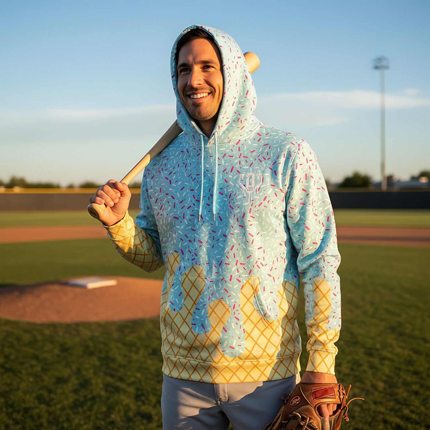 Baseball Lifestyle 101 Adults' Ice Cream Hoodie - view number 3