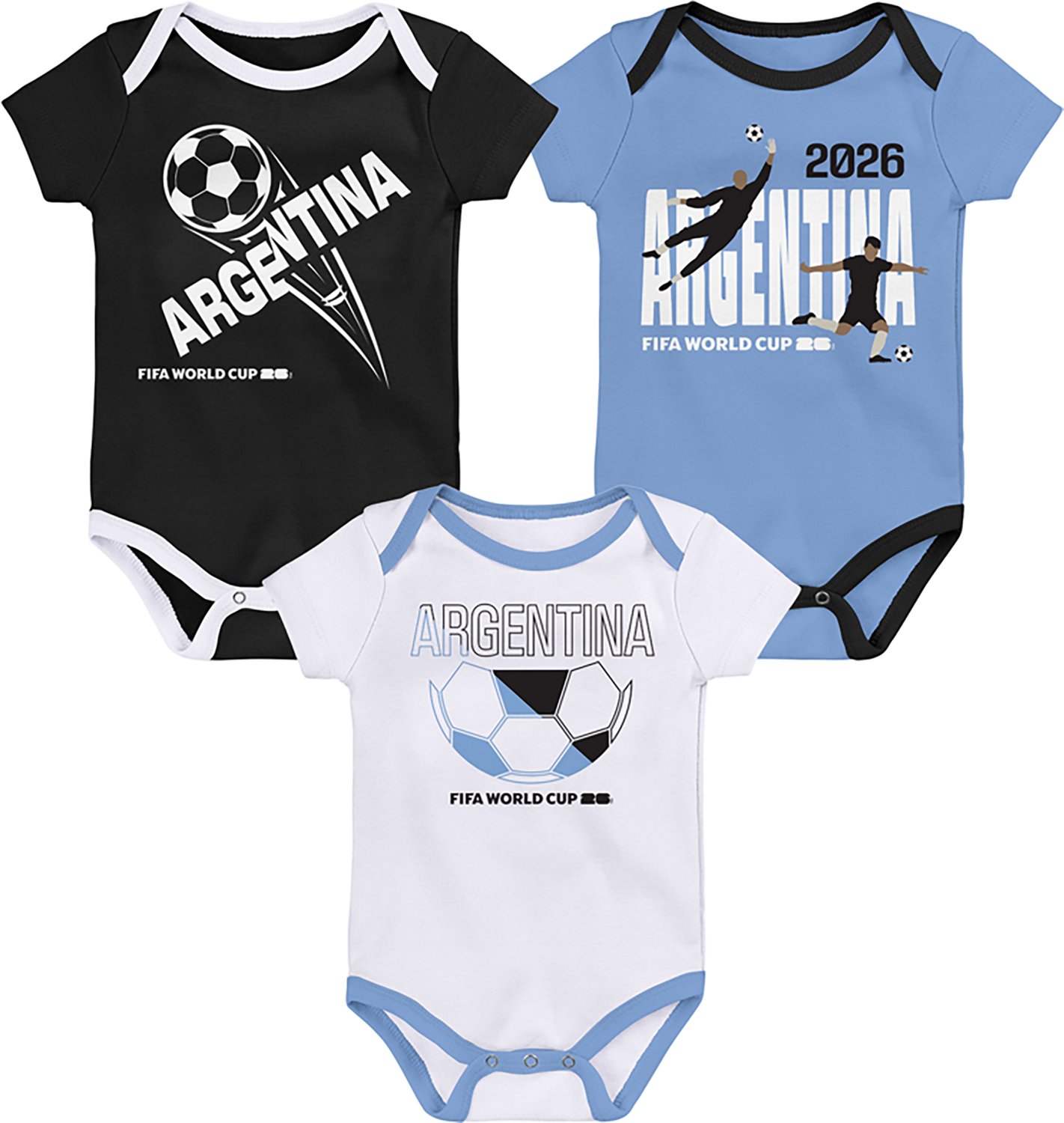 Outerstuff Infant Boys' Argentina 26 World Cup Creepers 3-Pack - view number 4