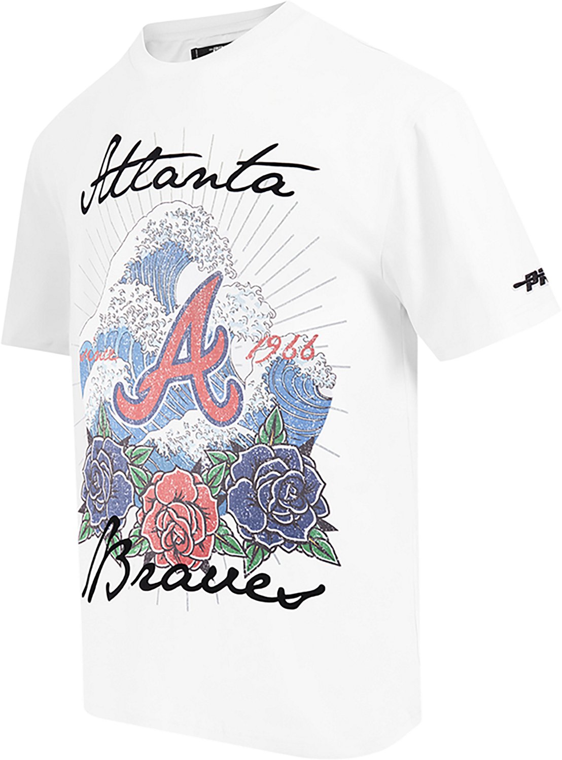 Pro Standard Men's Atlanta Braves Wave and Roses CJ Drop Shoulder Short Sleeve T-shirt - view number 3