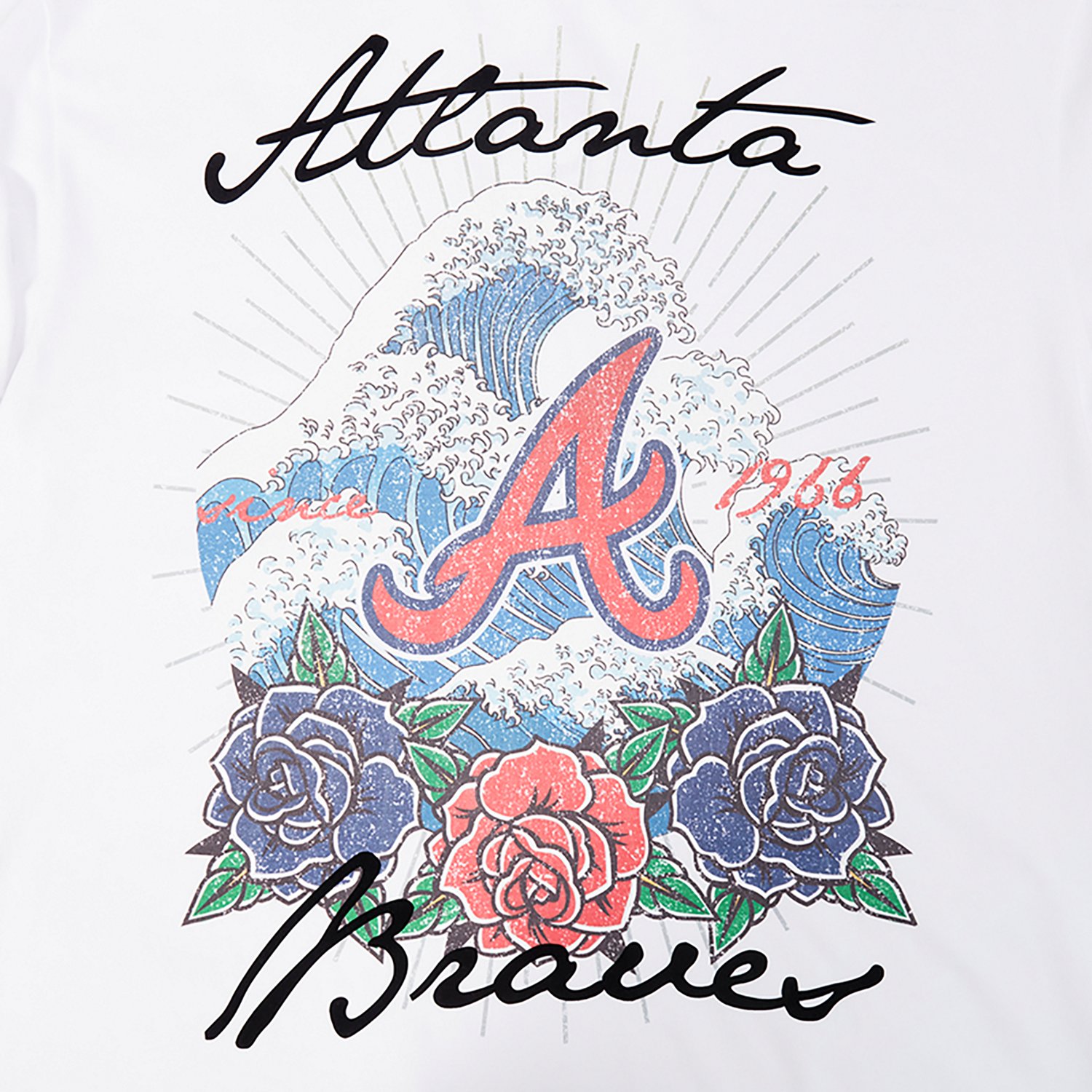 Pro Standard Men's Atlanta Braves Wave and Roses CJ Drop Shoulder Short Sleeve T-shirt - view number 5