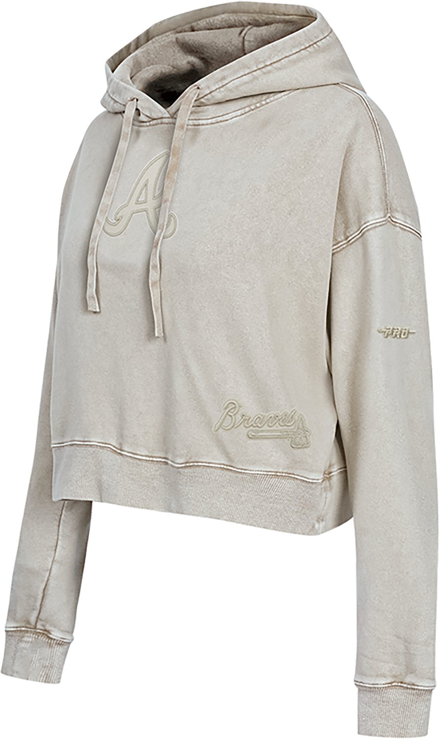 Pro Standard Women's Atlanta Braves Washed Classic Enzyme Wash Long Sleeve Hoodie - view number 3