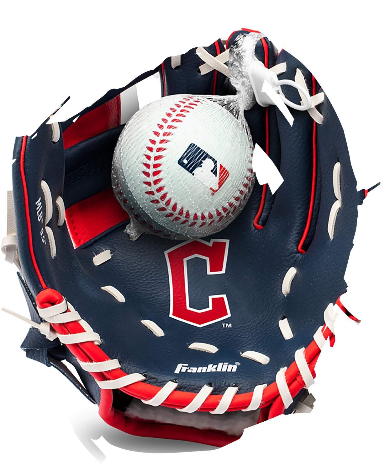 Franklin Cleveland Guardians 9.5 in T-Ball Glove and Ball Set - view number 3