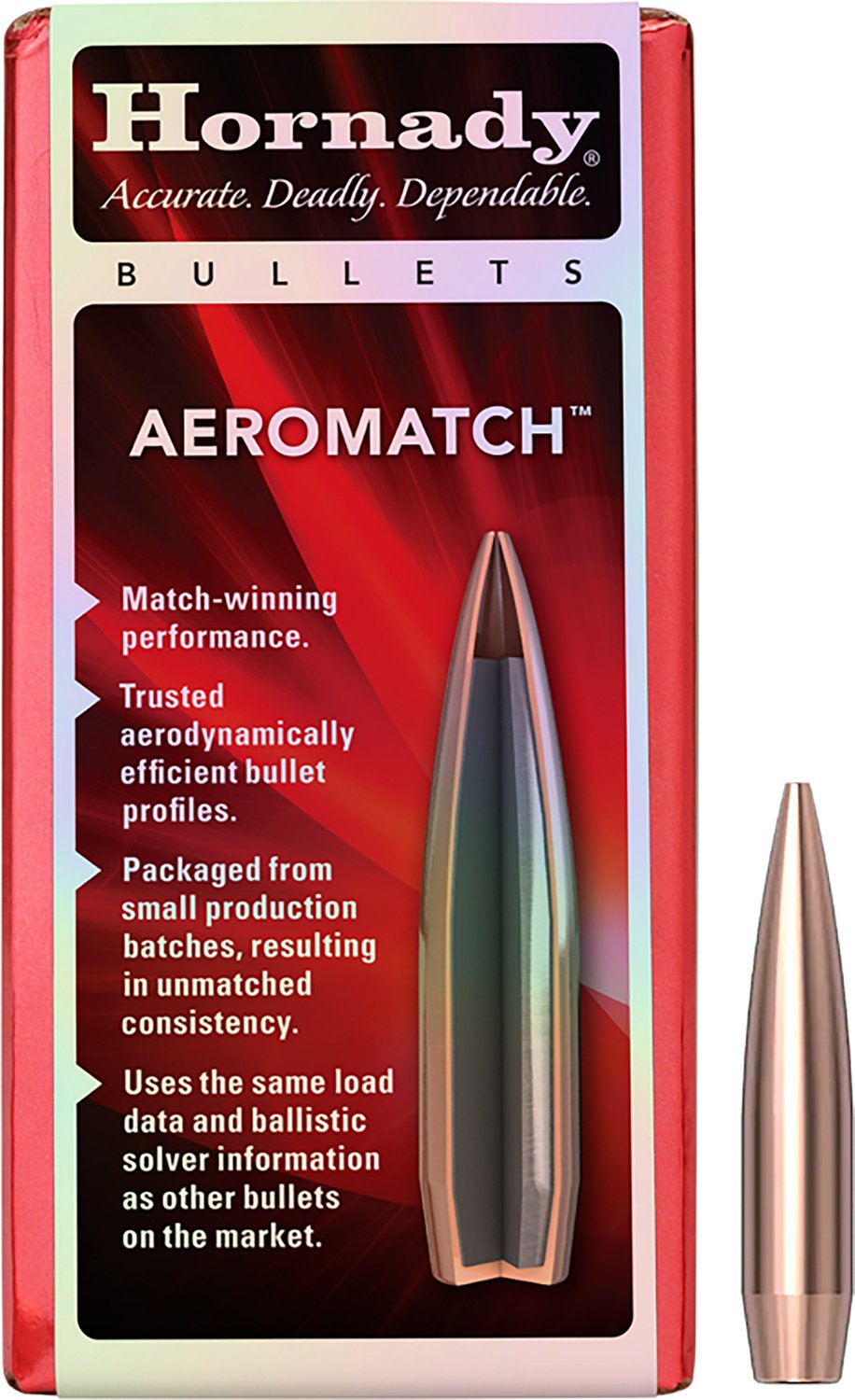 Hornady AEROMATCH 6.5mm .264 140-Grain Bullets - 100 Rounds