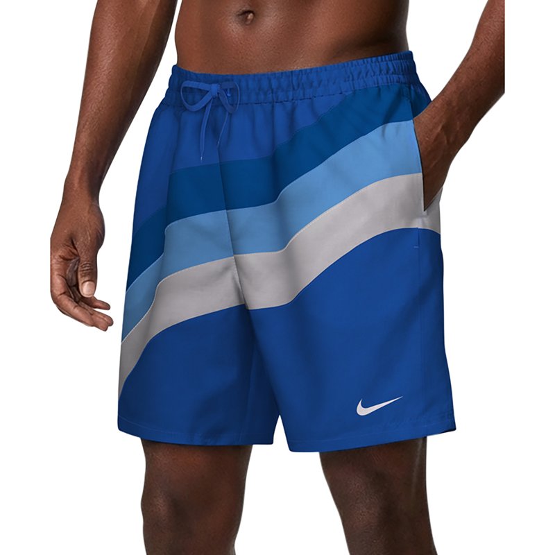 Nike Men's Breaker Ripple 7" Lined Volley Swim Trunks, XL, Blue Crystal
