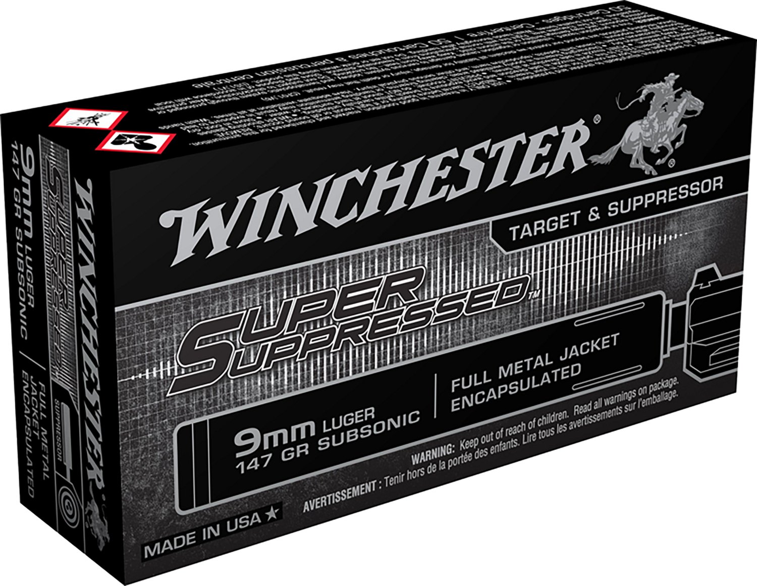 Winchester Suppressor 9mm 147-Grain Centerfire Ammunition - 50 Rounds