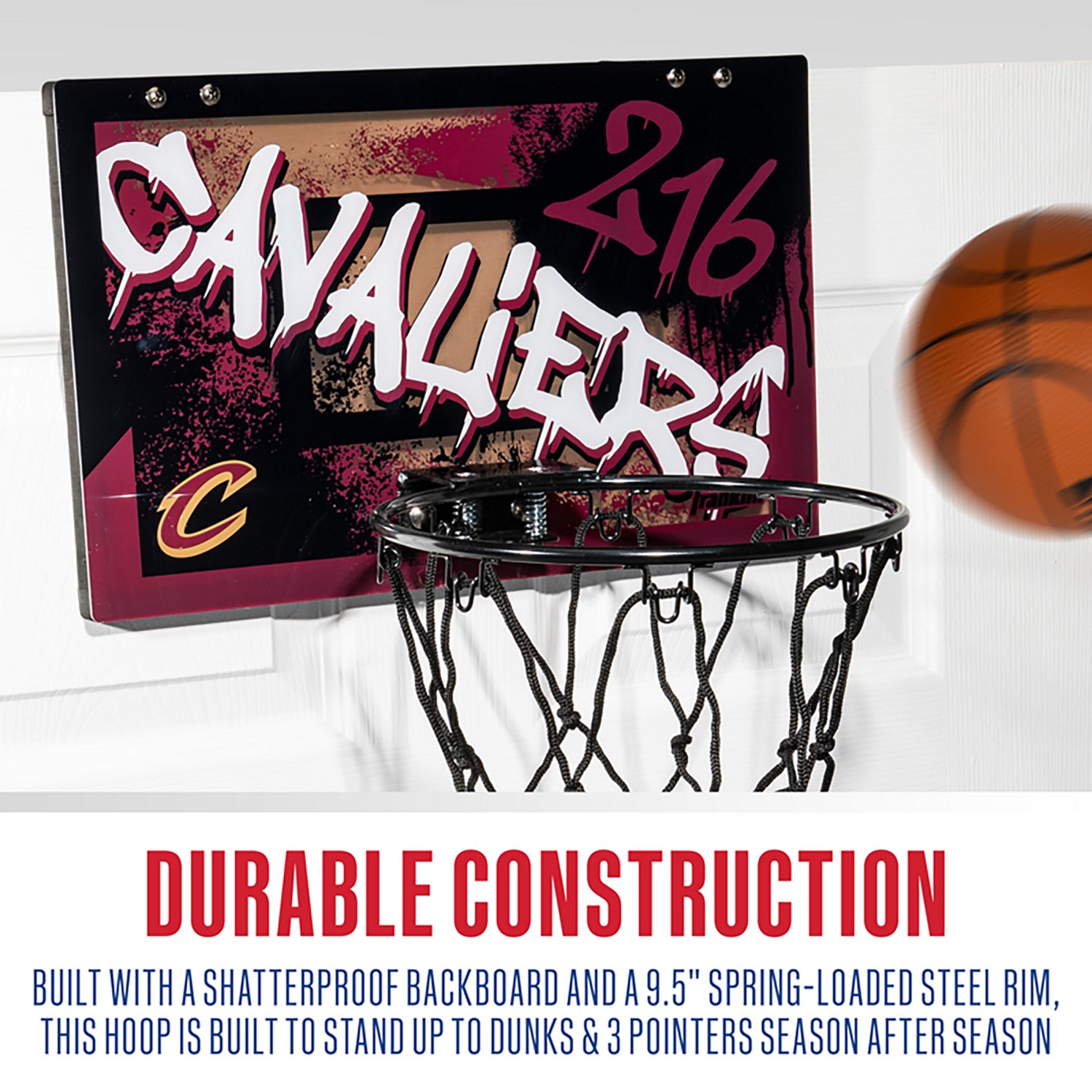 Franklin Cleveland Cavaliers Over the Door Basketball Hoop Set