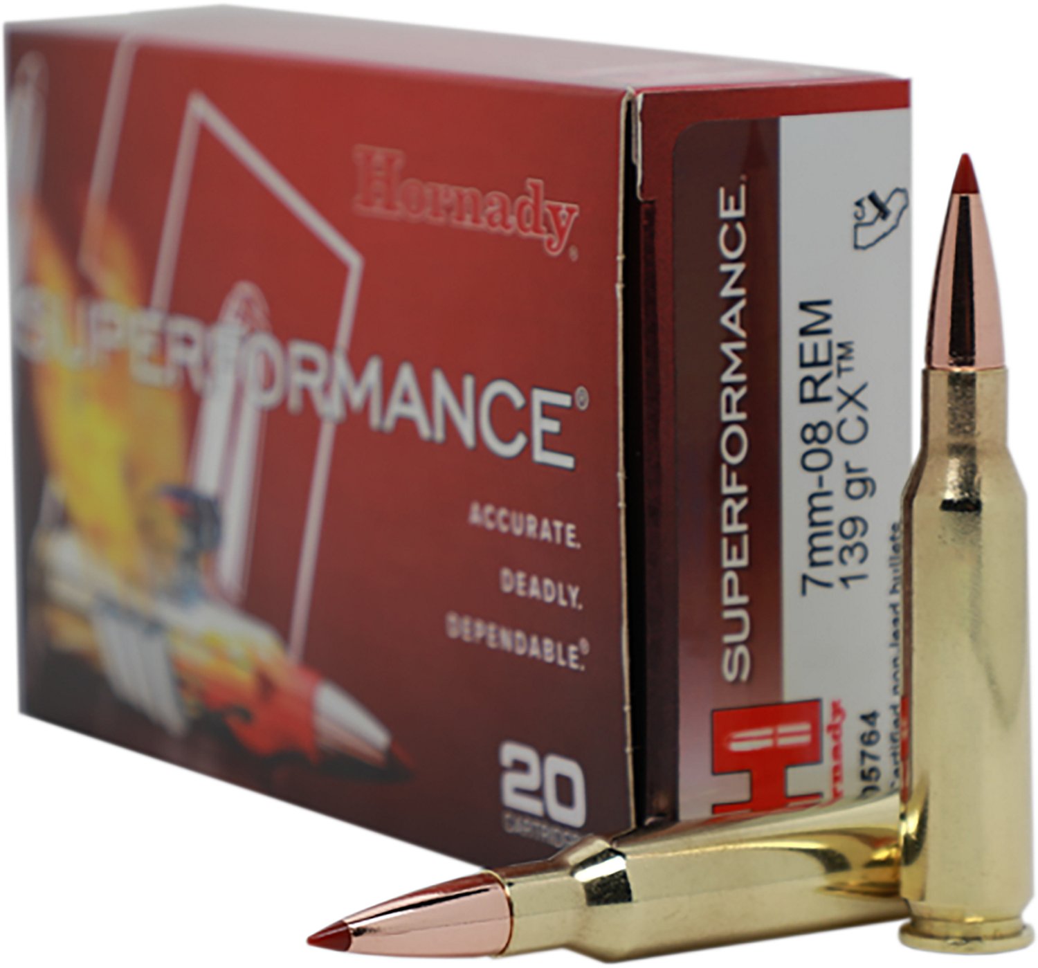 Hornady Superformance 7mm-08 Remington 139-Grain Rifle Ammunition - 20 Rounds