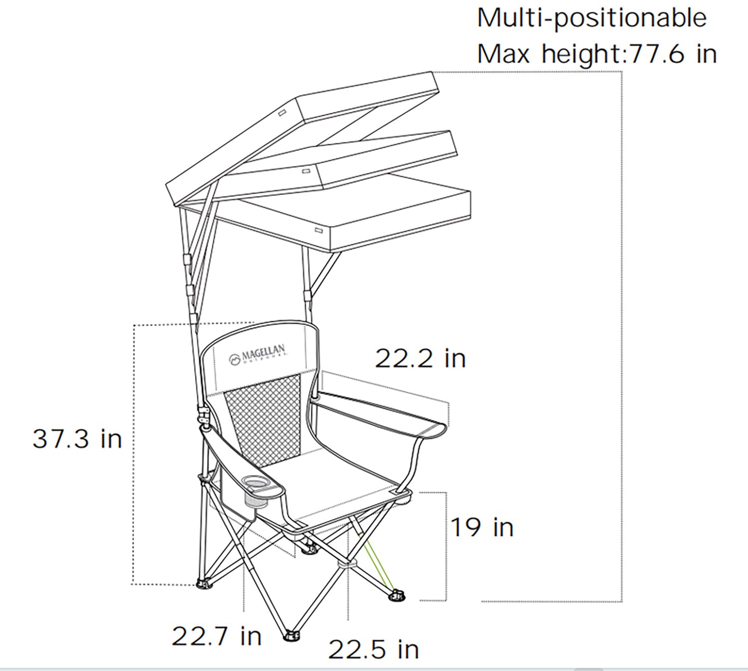 Magellan Outdoors Sunshade Folding Chair - view number 8