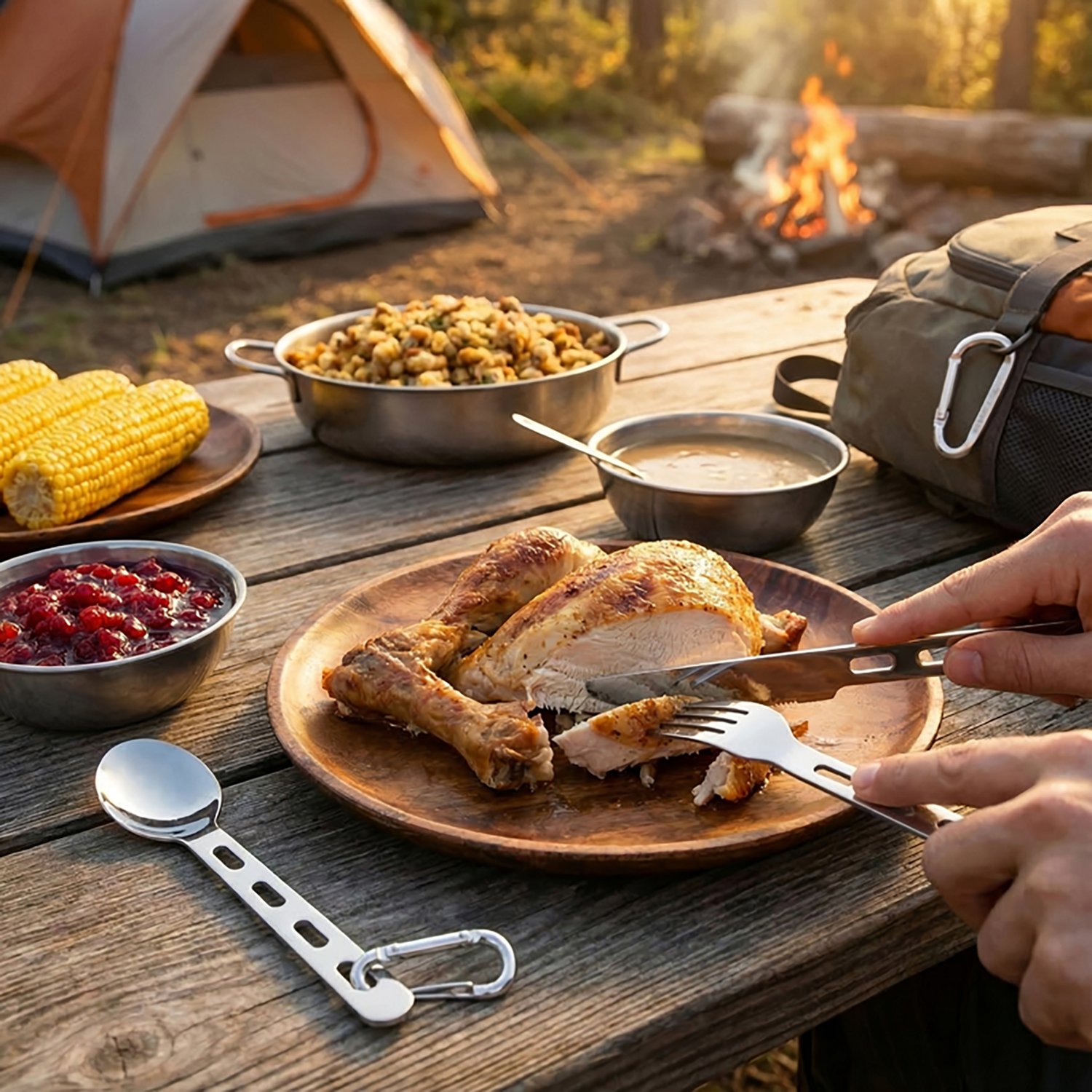 GSI Outdoors Glacier Stainless Steel 3-Piece Ring Cutlery - view number 3