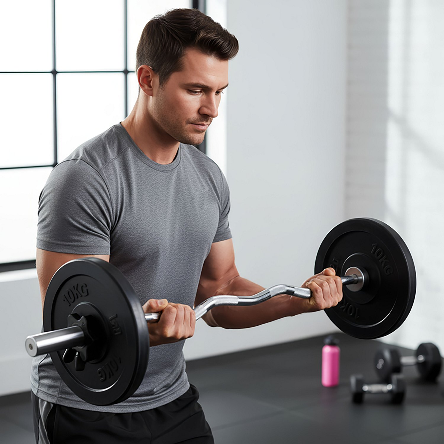 Marcy Solid Olympic Curl Bar - view number 5