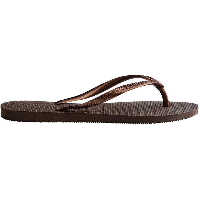 Havaianas Women's Slim Flip Flops, Size 7/8, Dark Brown