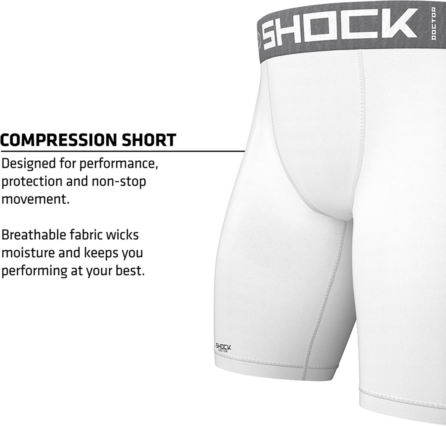 Shock Doctor Adult Core Comp Short with Bio-Flex 2.0 Cup - view number 2