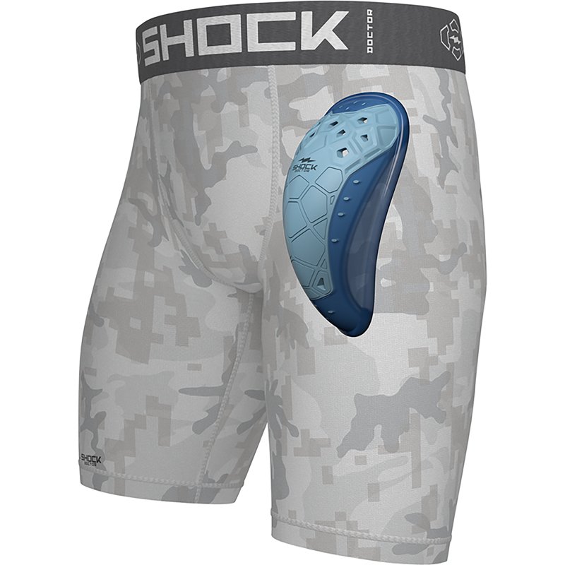 Shock Doctor Youth Core Compression Short w/ Bio-Flex 2.0 Cup, Medium, White Camo
