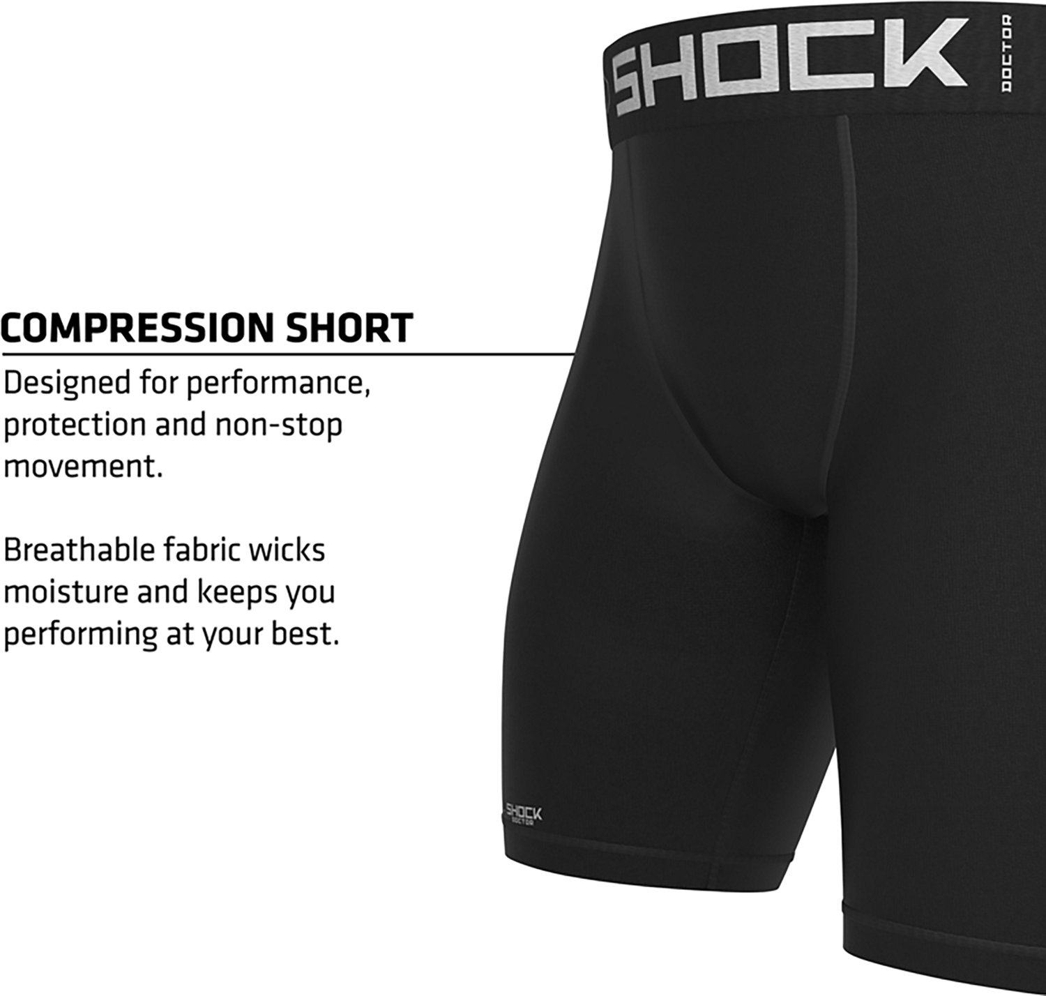 Shock Doctor Youth Core Comp Short with Bio-Flex 2.0 Cup - view number 2