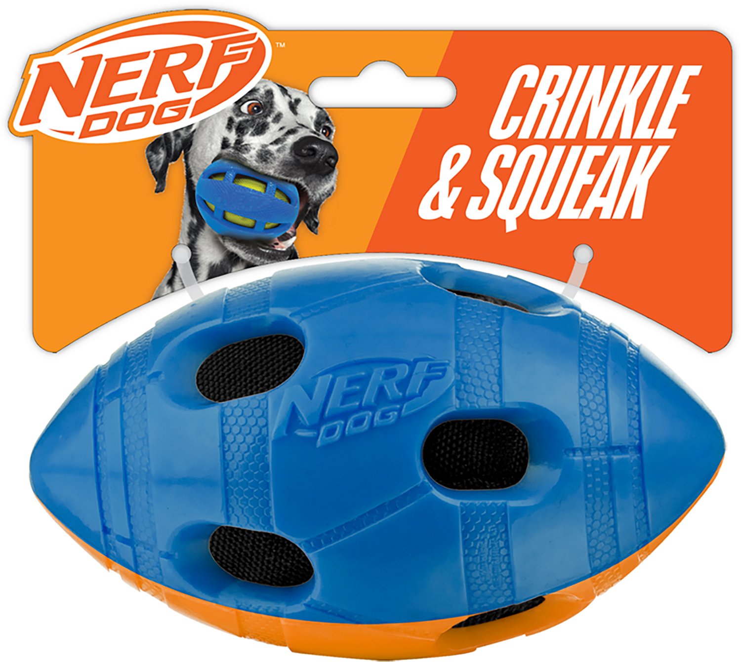 Nerf Dog TPR Bash Squeak and Crunch Football Toy