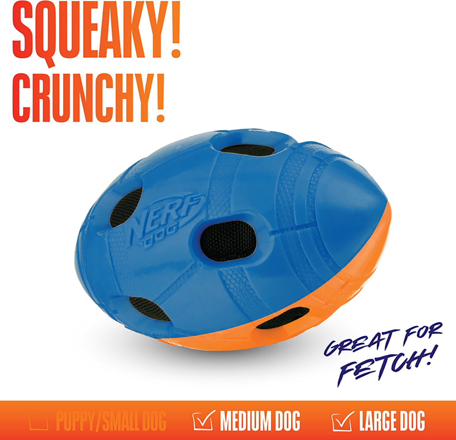 Nerf Dog TPR Bash Squeak and Crunch Football Toy - view number 2