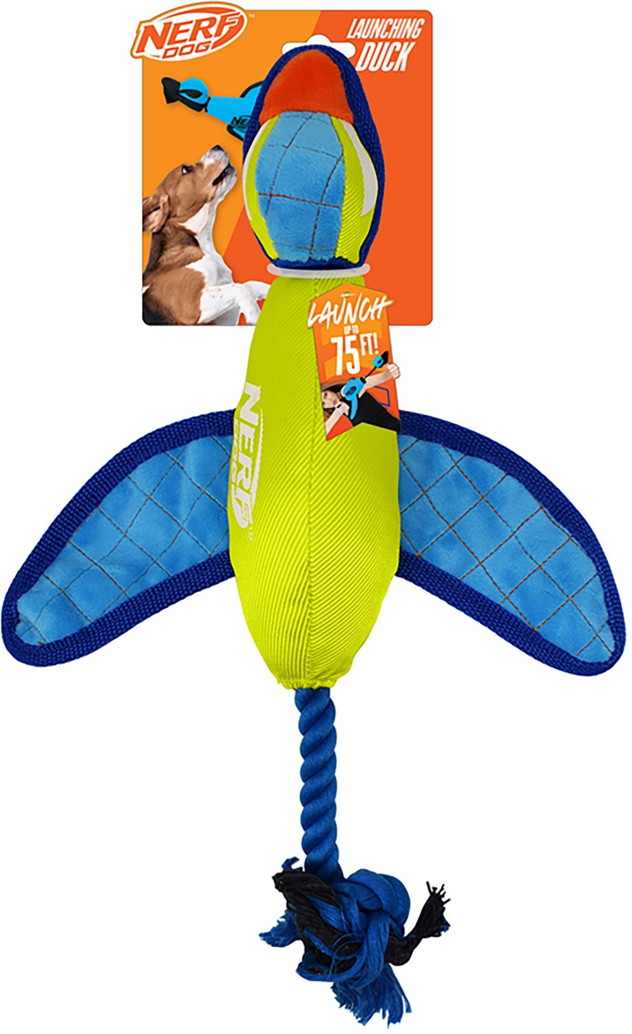 Nerf Dog Nylon Crinkle Wing Launching Duck Toy