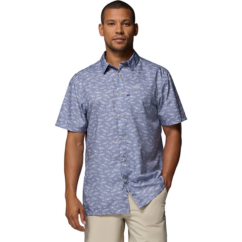 Columbia Super Slack Tide Camp Short-Sleeve Button-Down Shirt - New Moon NW Catch