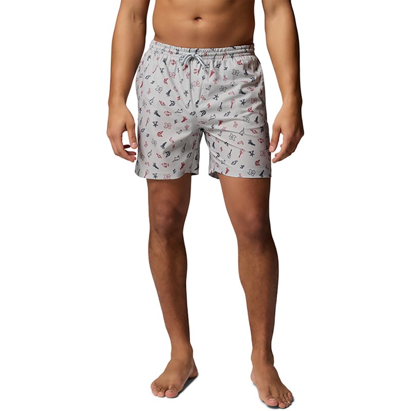 Columbia Men's PFG Rambler Water Shorts, Medium, Cool Grey Take Me To Texas