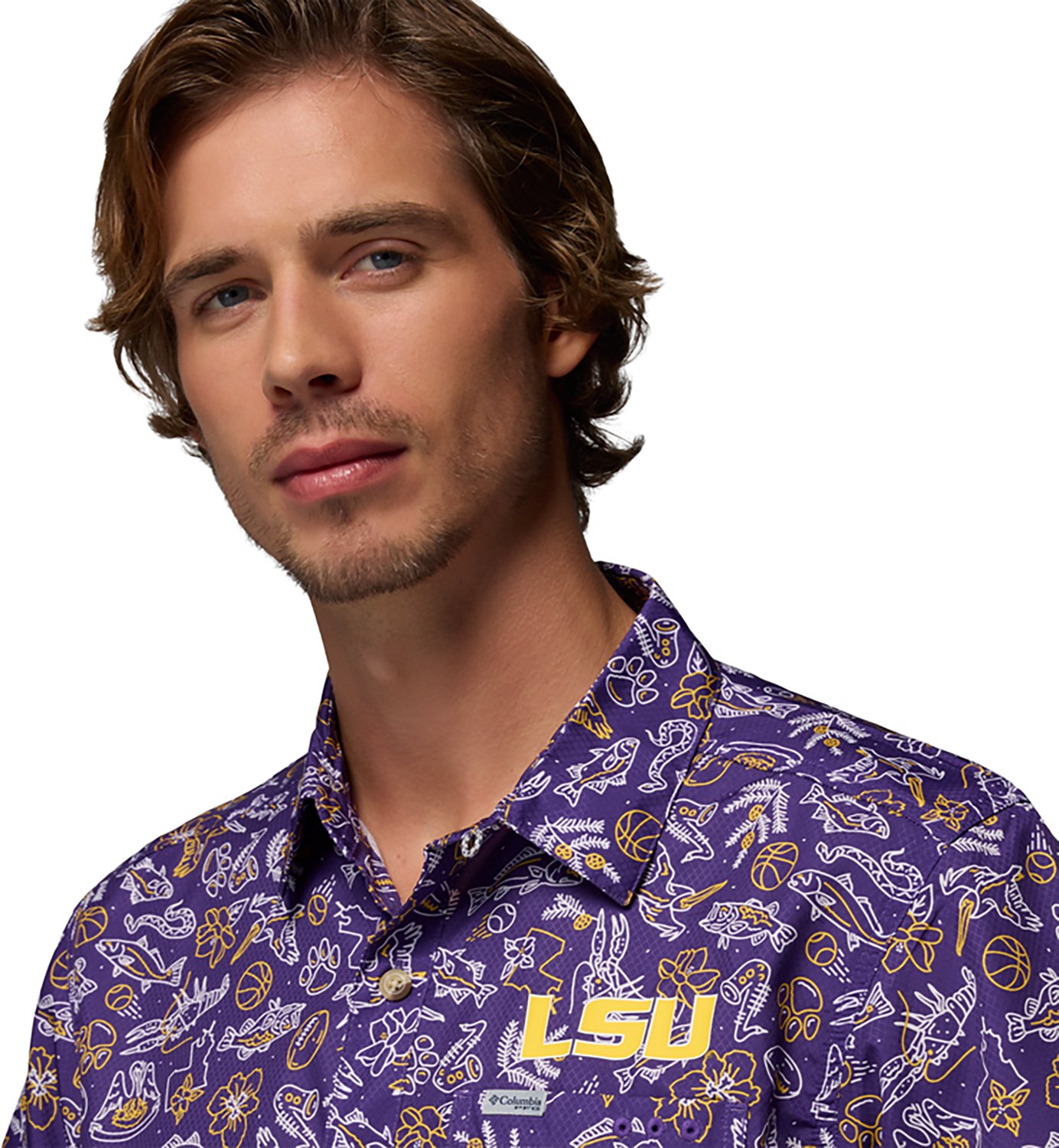 Columbia Sportswear Men's Louisiana State University Super Slack Tide Shirt - view number 3