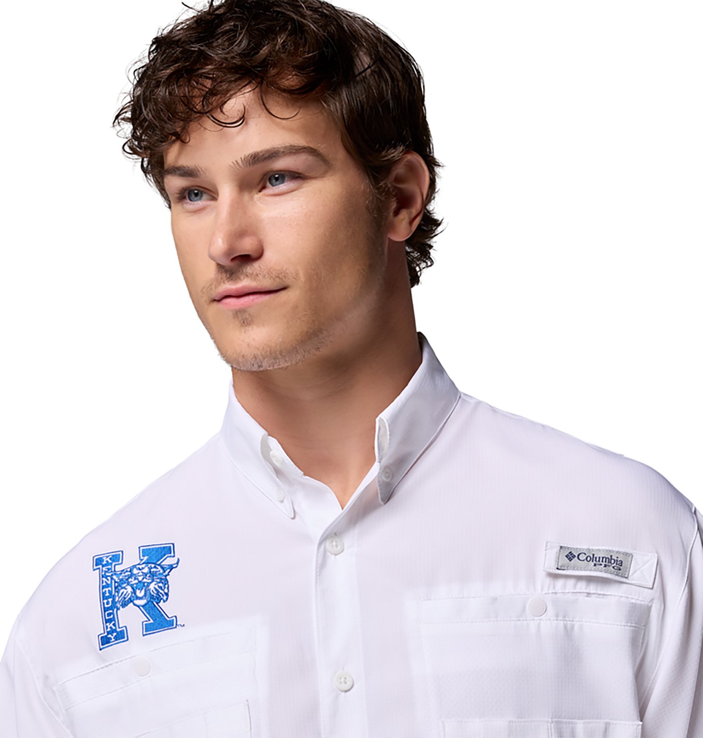 Columbia Sportswear Men's University of Kentucky CLG Tamiami Vault Logo Button Up Shirt - view number 3