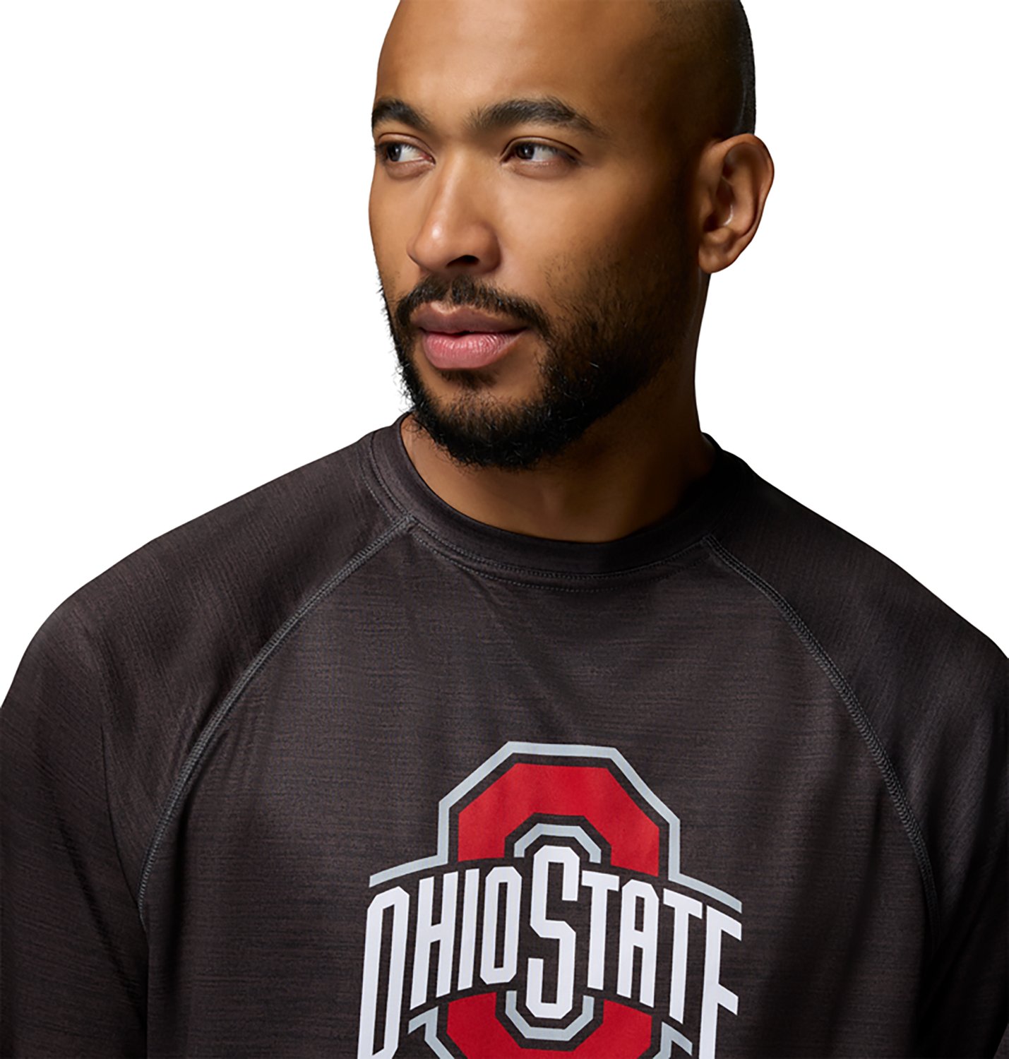 Columbia Sportswear Men's Ohio State University CLG Terminal Tackle Heather Long Sleeve Graphic T-shirt - view number 3