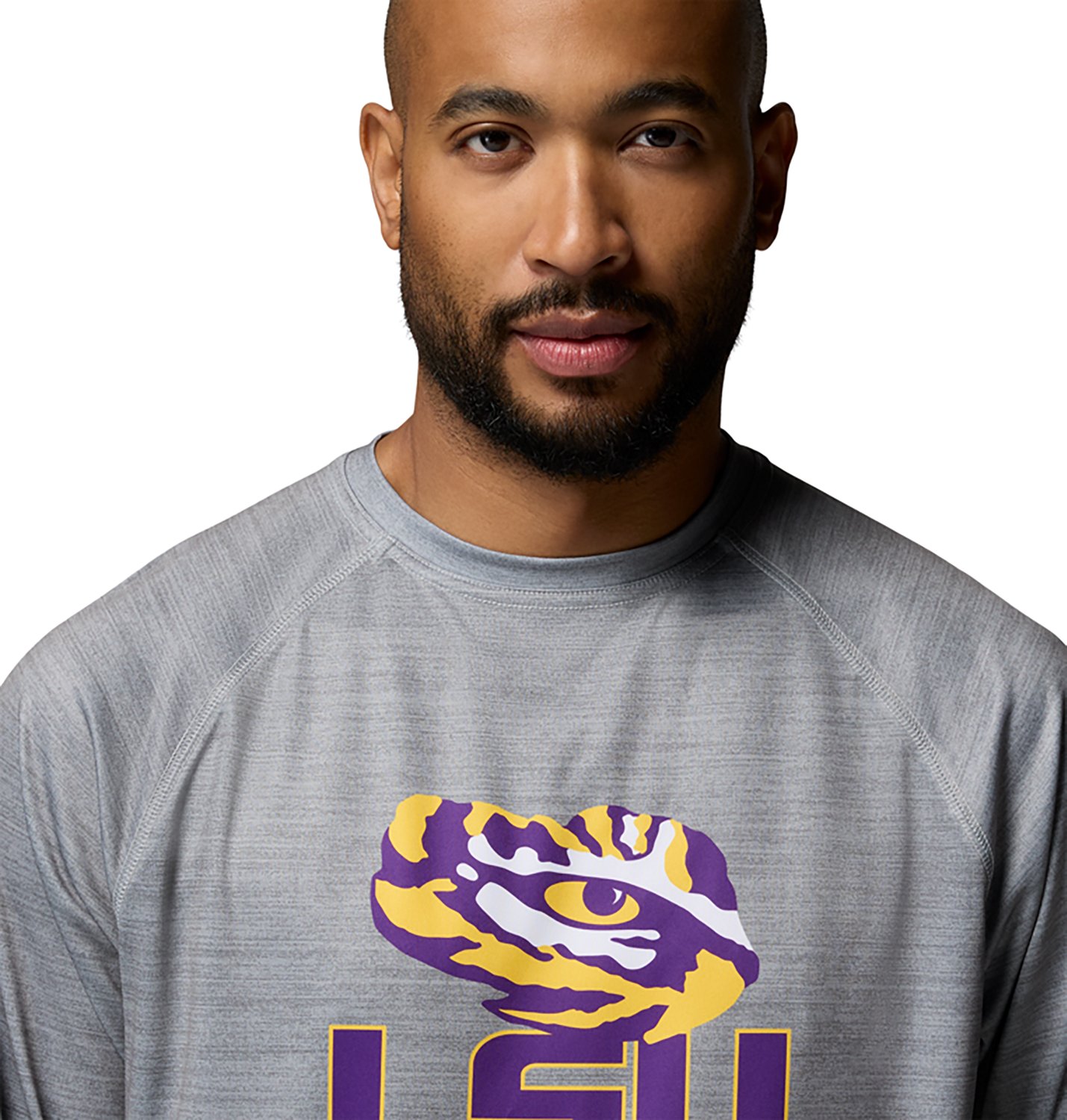 Columbia Sportswear Men's Louisiana State University CLG Terminal Tackle Heather Long Sleeve Graphic T-shirt - view number 3