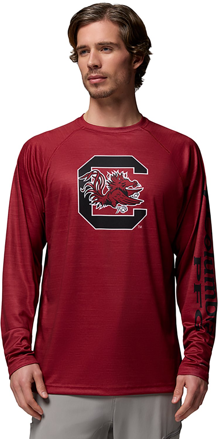 Columbia Sportswear Men's University of South Carolina CLG Terminal Tackle Heather Long Sleeve Graphic T-shirt