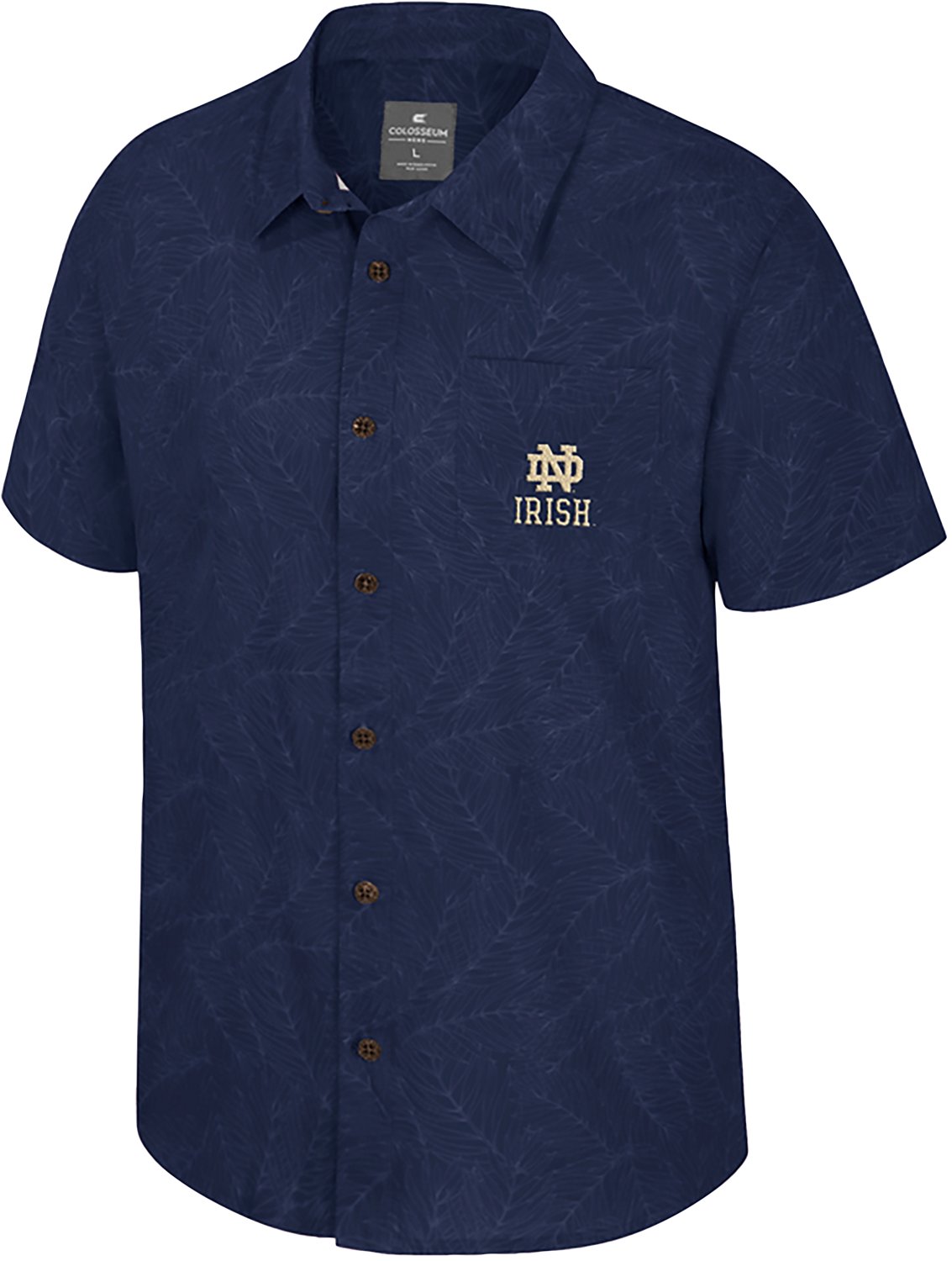 Colosseum Athletics Men's University of Notre Dame Duncan Button Down Camp Shirt