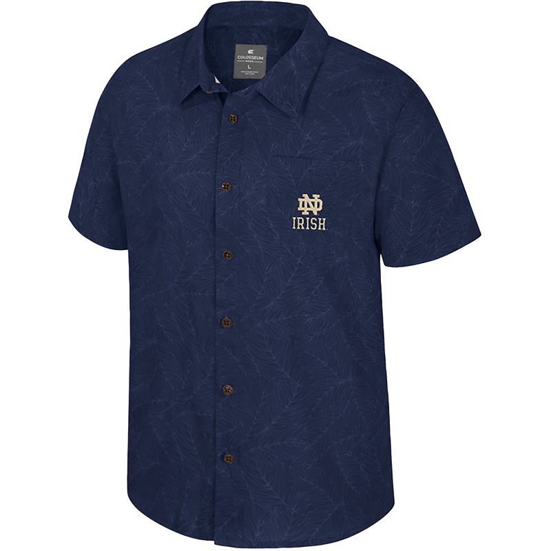 Colosseum Athletics Men's University of Notre Dame Duncan Button Down Camp Shirt
