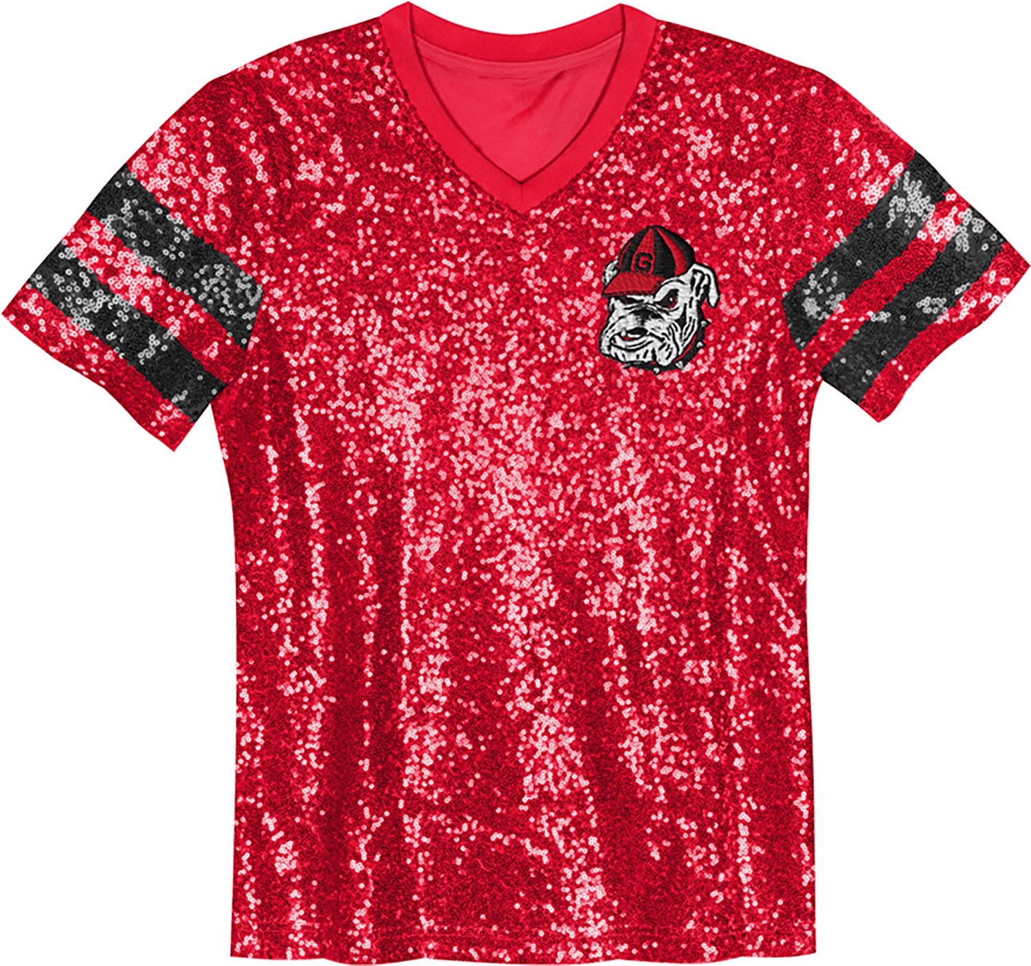 Outerstuff Girls' University of Georgia KC Glam Sequined Graphic T-shirt