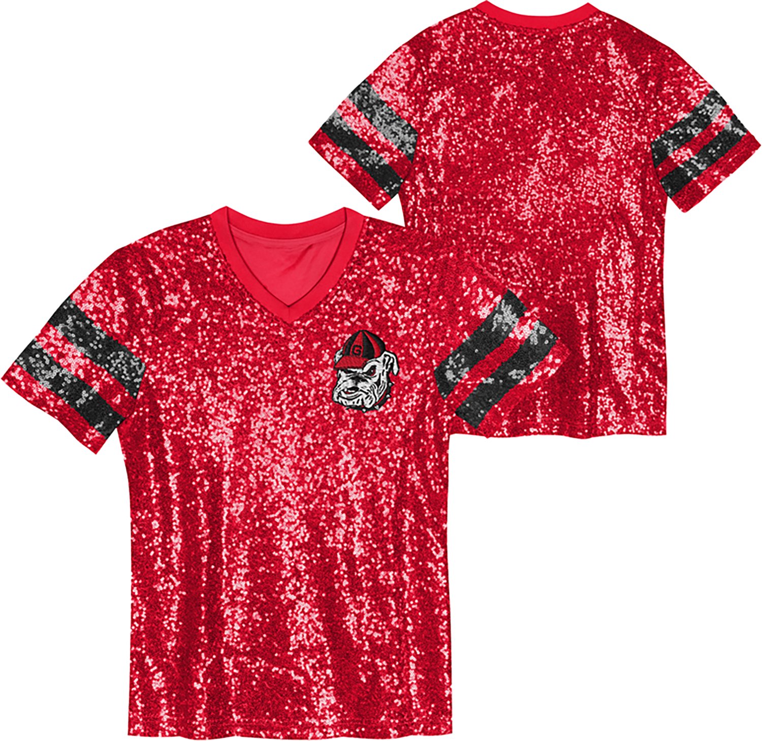 Outerstuff Girls' University of Georgia KC Glam Sequined Graphic T-shirt - view number 3