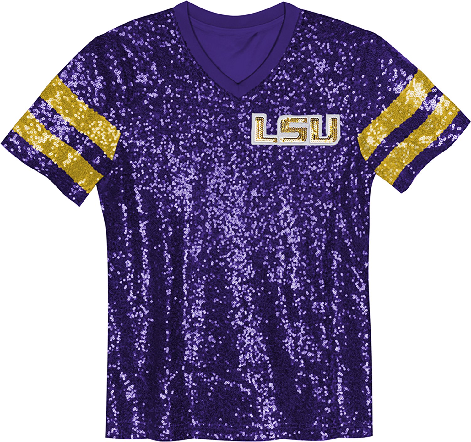 Outerstuff Girls' Louisiana State University KC Glam Sequined Graphic T-shirt