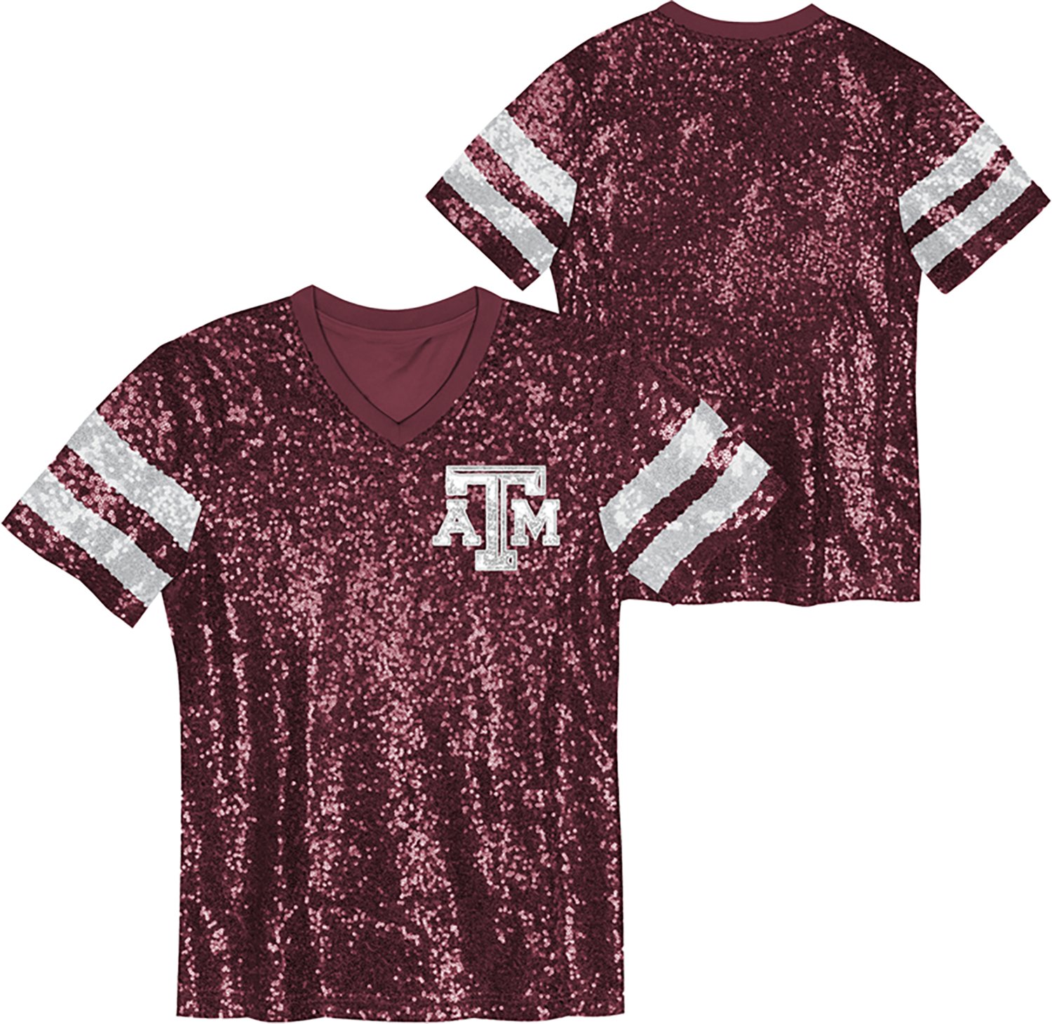 Outerstuff Girls' Texas A&M University KC Glam Sequined Graphic T-shirt - view number 3