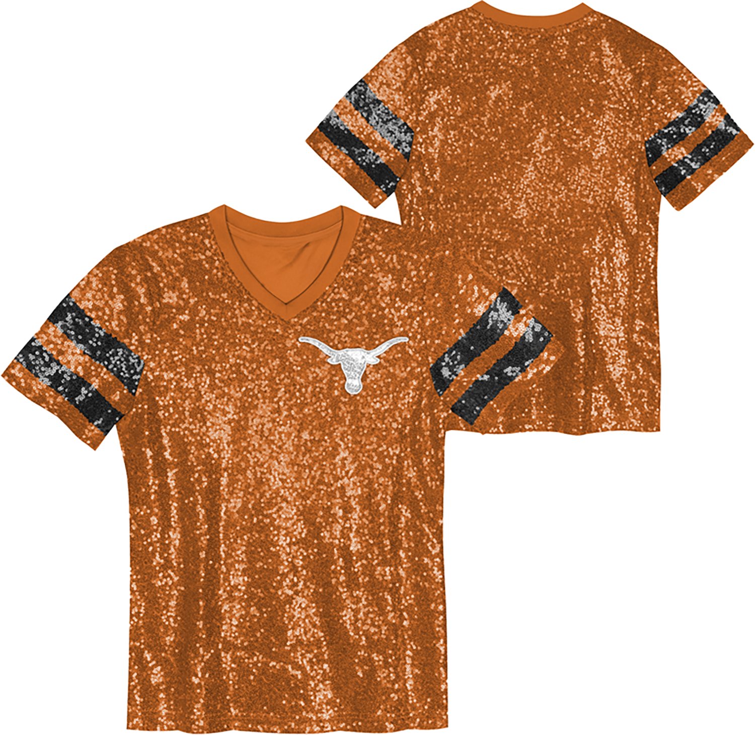 Outerstuff Girls' University of Texas KC Glam Sequined Graphic T-shirt - view number 3