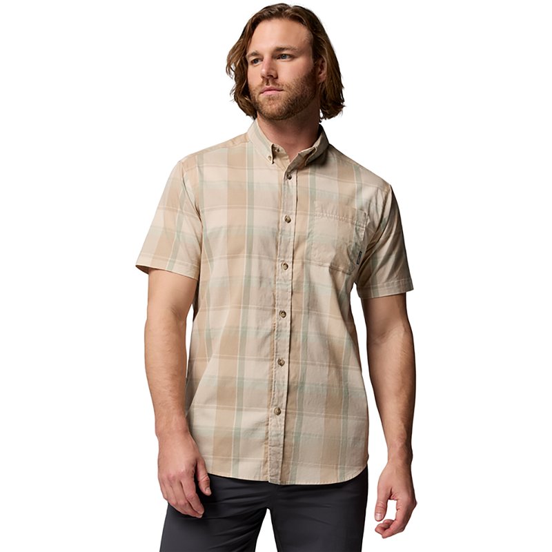 Columbia Men's Rapid Rivers Short Sleeve Plaid Shirt - Dark Stone
