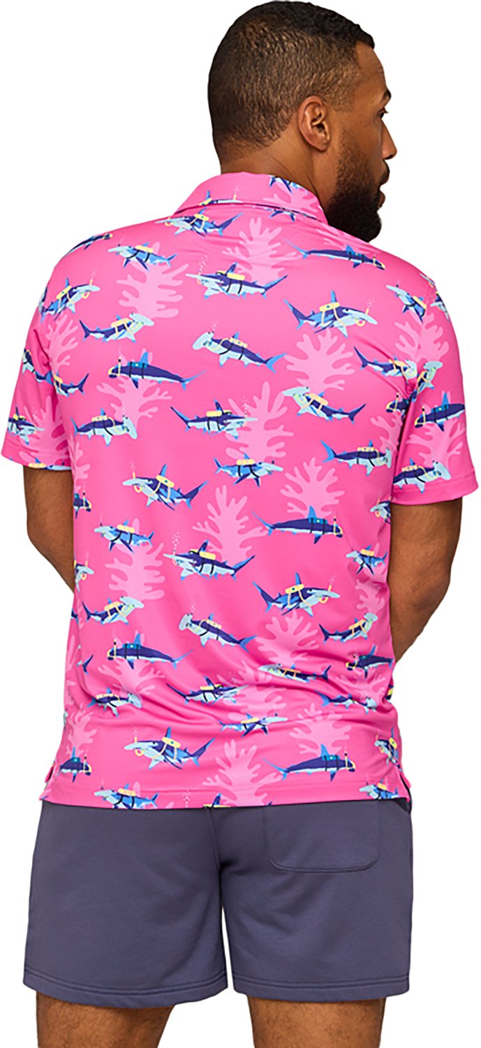 Chubbies Men's The Great Pink Shark Performance Polo Shirt - view number 2