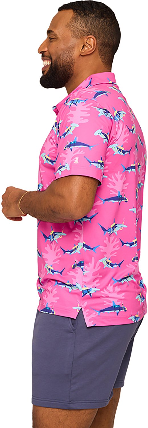 Chubbies Men's The Great Pink Shark Performance Polo Shirt - view number 3