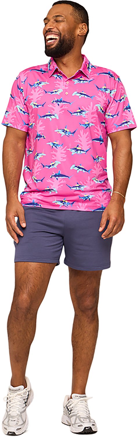 Chubbies Men's The Great Pink Shark Performance Polo Shirt - view number 4